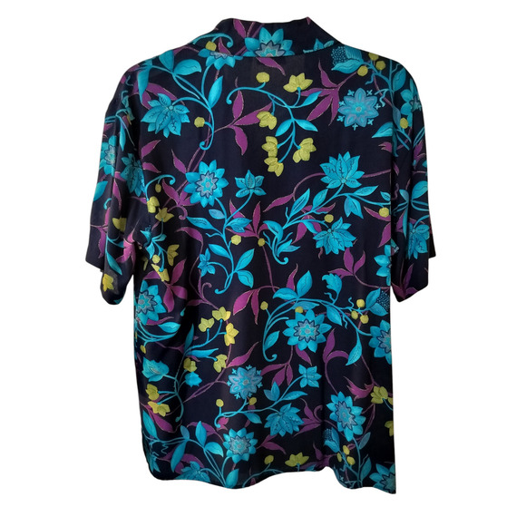 3284)Vtg Cricket Lane Multi Color Crown Jewel Button Up Top & Midi Skirt Set Med - Picture 3 of 10